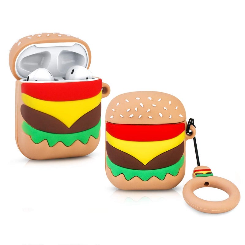 LEWOTE Case Funny Cute Cover Compatible for Apple Airpods 1&2[Dessert Food Series][Best Gift for Girls Boys or Couples](Hamburger) - Image 1
